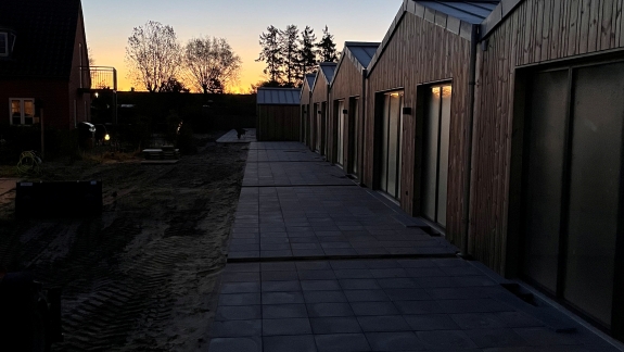 Terrassebelægning ved nye boliger